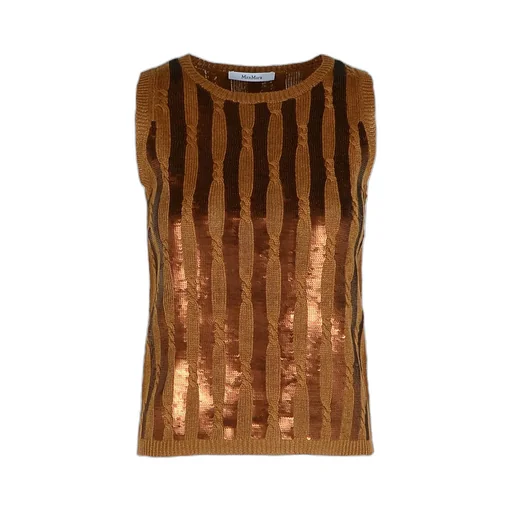 Sequin Detailed Sleeveless Knit Top