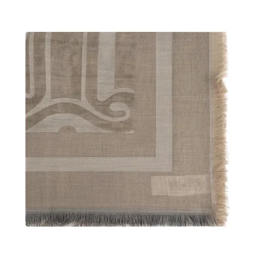 Jacquard-Knit Wool And Modal Shawl
