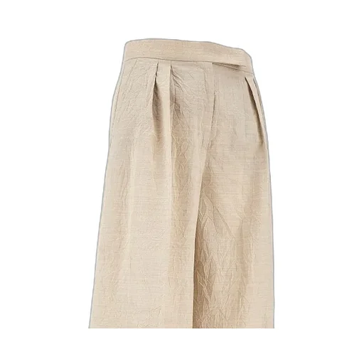 Pleat Detailed Wide-Leg Trousers
