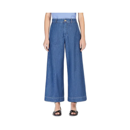 Logo Patch Wide Leg Jeans