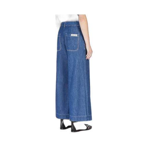 Logo Patch Wide Leg Jeans
