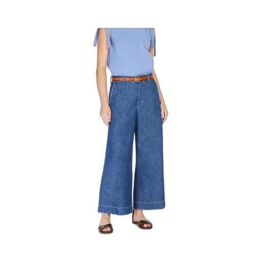 Logo Patch Wide Leg Jeans