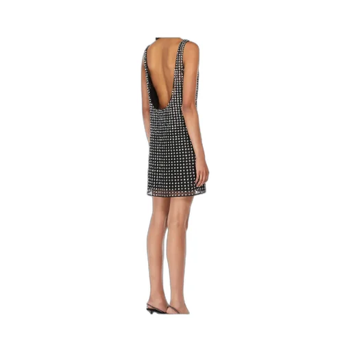 Short Dress In Organza And Sequins