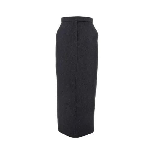 Button Detailed Back-Slit Skirt