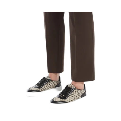 Jacquard-Knit Monogram Sneakers