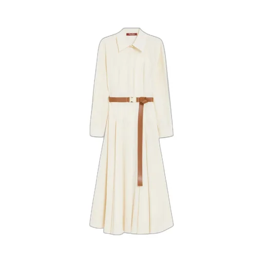 Belted Long-Sleeved Chemise Dress