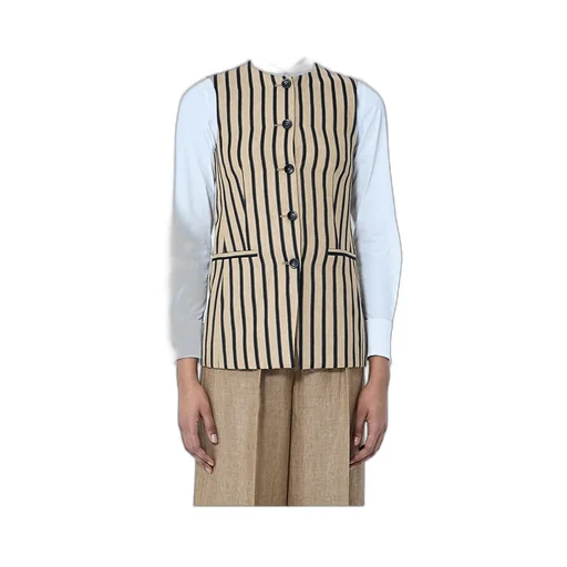 Striped Button-Up Vest