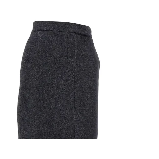 Button Detailed Back-Slit Skirt