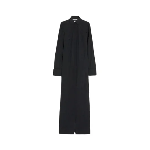 Button Detailed Long-Sleeved Dress