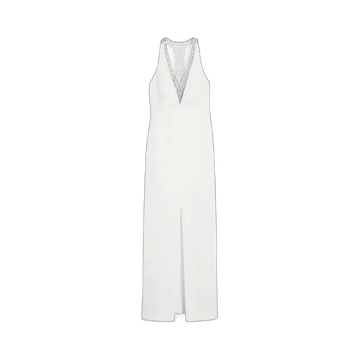 Secolo Embellished V-Neck Sleeveless Dress
