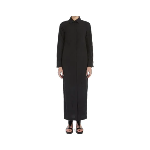 Button Detailed Long-Sleeved Dress