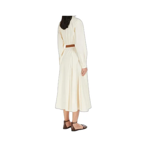 Belted Long-Sleeved Chemise Dress
