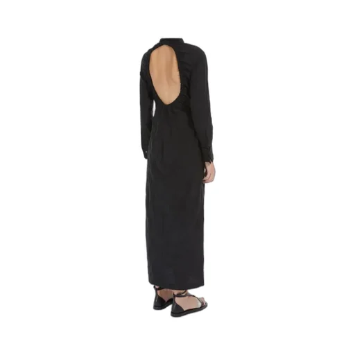 Button Detailed Long-Sleeved Dress