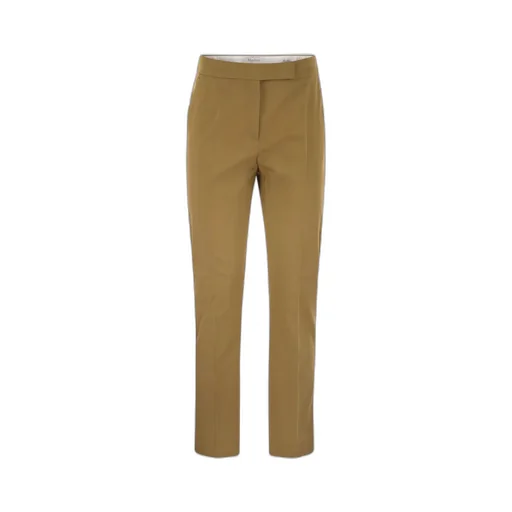 Okra Pleat Detailed Cropped Trousers