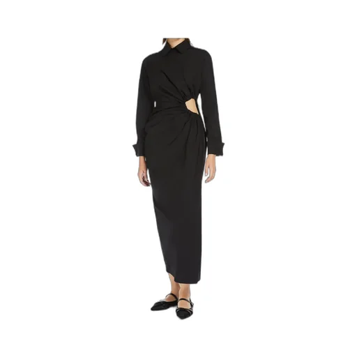 Collared Long-Sleeve Shirt Dress