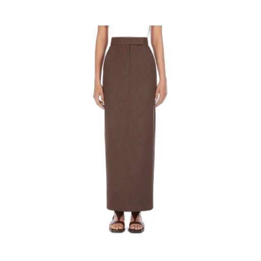 Button Detailed Back Slit Skirt
