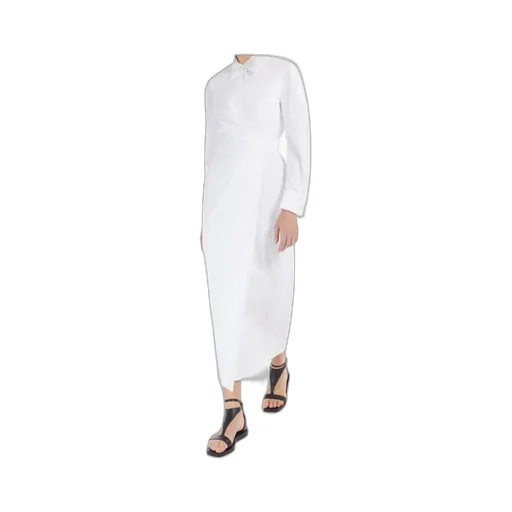 Draped Long-Sleeved Dress
