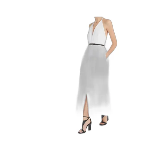 V-Neck Belted Sleeveless Dress