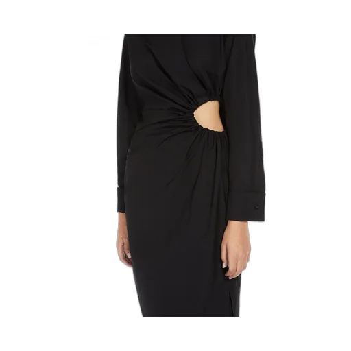 Collared Long-Sleeve Shirt Dress