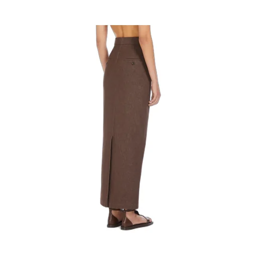 Button Detailed Back Slit Skirt