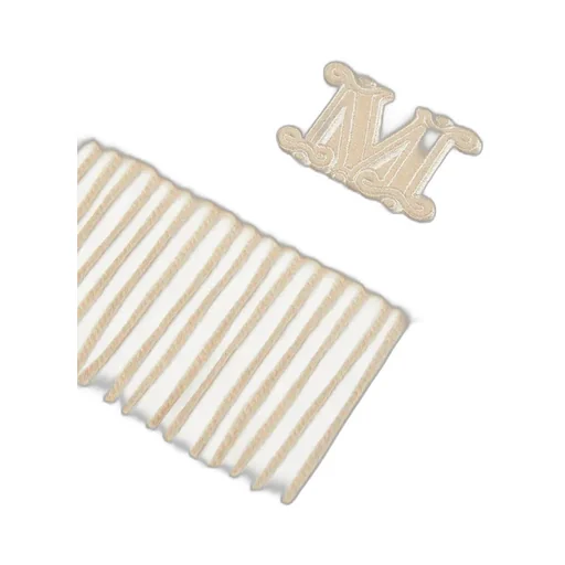 Logo Embroidered Fringed Edge Scarf