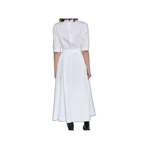 Button Detailed Belted Midi Shirt Dress