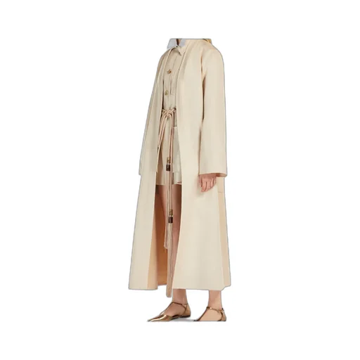 Vezzose Belted Long-Sleeved Coat