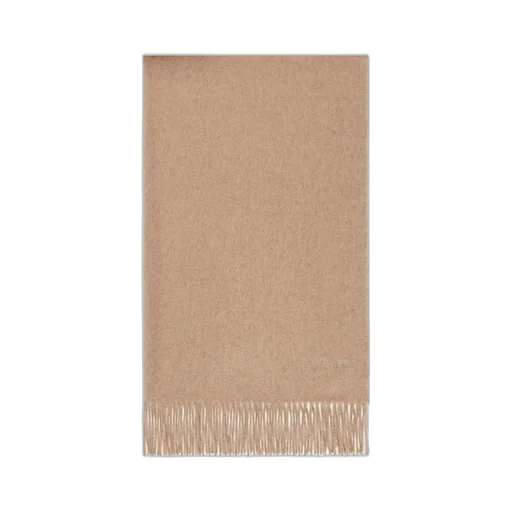 Logo Embroidered Fringed Scarf
