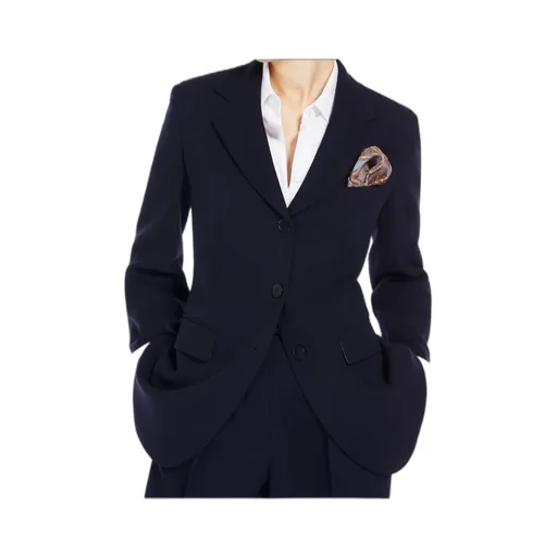 Long-Sleeved Wool Suit Coat