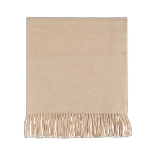 Logo Embroidered Fringed Scarf