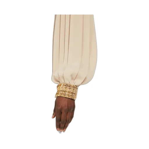 Quadro Crewneck Pleated Top