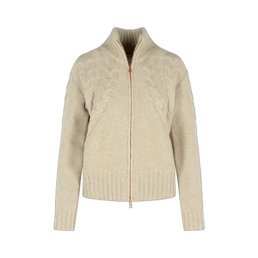Zip-Up High Neck Cardigan