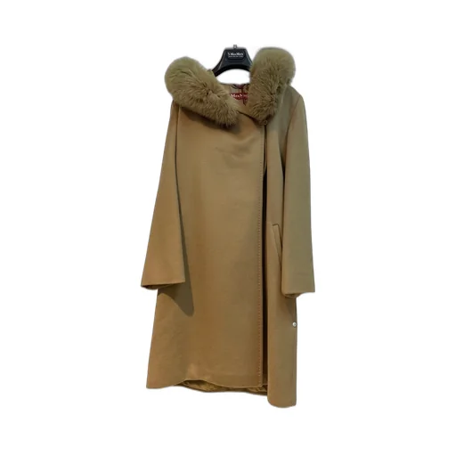 Long-Sleeved Coat With Fur Hood