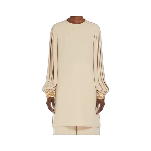 Quadro Crewneck Pleated Top
