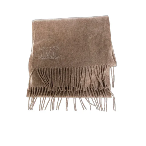 Logo Embroidered Fringed Edge Scarf