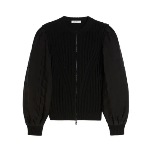 Zip-Up Ribbed Cardigan