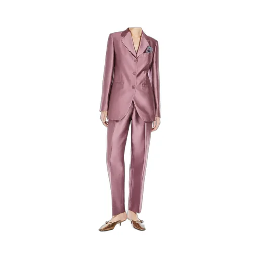 Metallic-Effect Single-Breasted Jacket