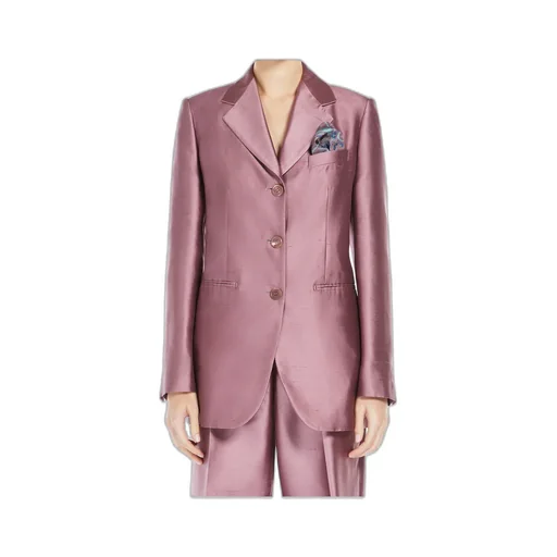Metallic-Effect Single-Breasted Jacket