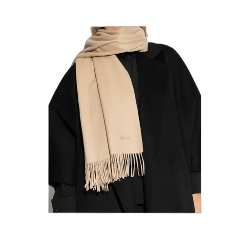 Logo Embroidered Fringed Scarf
