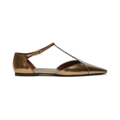 Laminated Leather Ballet Flats