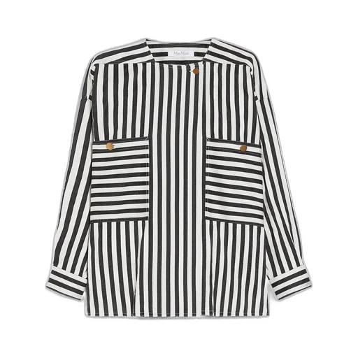 Striped Cotton And Silk Blouse