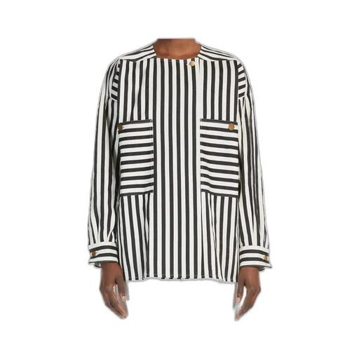 Striped Cotton And Silk Blouse