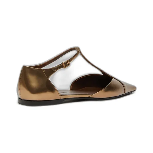 Laminated Leather Ballet Flats