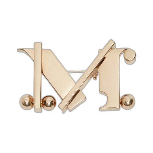 Metal Monogram Brooch