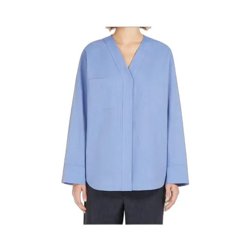 Cotton Canvas V-Neck Shirt