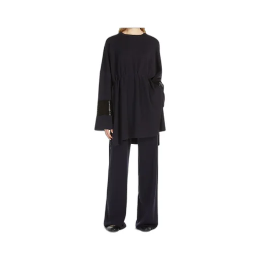 Wide-Leg Wool Yarn Trousers