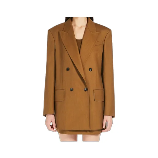 Double-Breasted Long-Sleeved Jacket