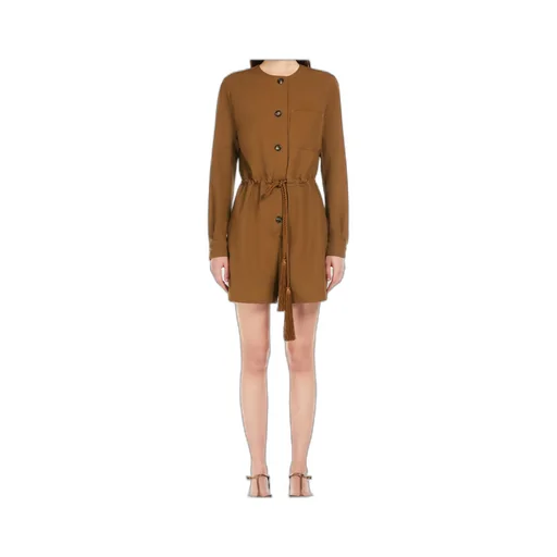 Gabardine Wool Short Jumpsuit