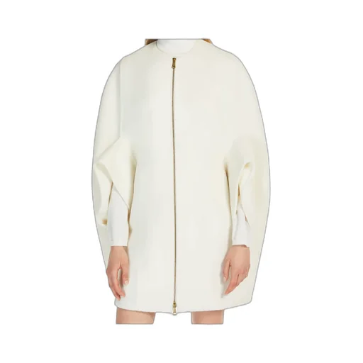 Zip-Up Crewneck Short-Sleeved Coat