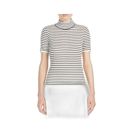 Striped Turtleneck Knit Top